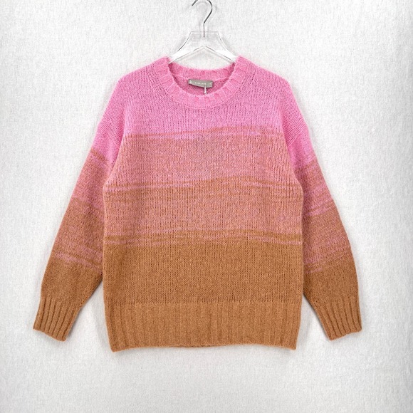 EVERLANE The Gradient Alpaca Crew Sweater Womens M Tan Pink Long Sleeve Pullover - Picture 6 of 16